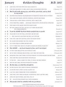 Golden Thoughts Calendar 2027