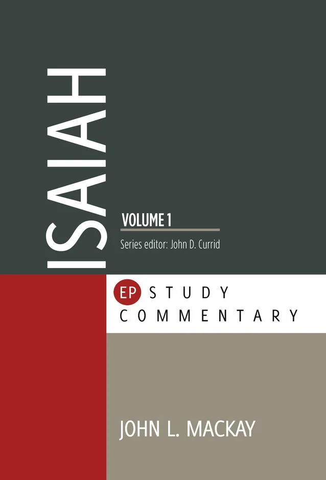 Charcoal and red design with the title Isaiah in white
