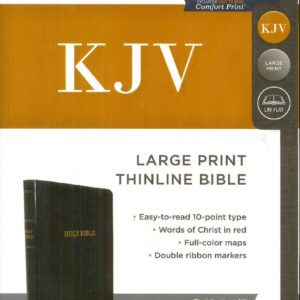 KJV Large Print Thinline, Black Leathersoft