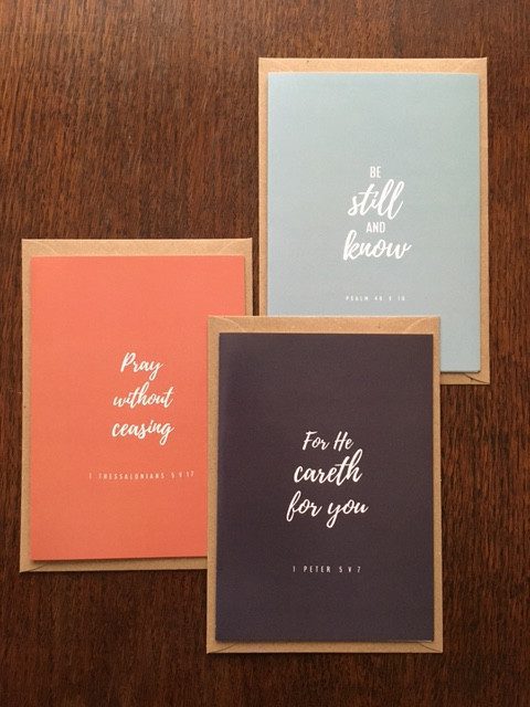 Three Minimalist Scripture Greetings Cards
