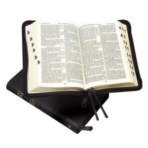 KJV Classic Reference, Genuine Calfskin, black, Thumb Index, Zip