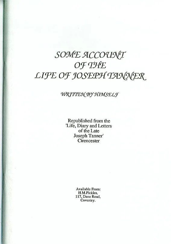 Some Account of the Life of J Tanner