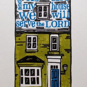 Original Linocut Print - As For Me and My House