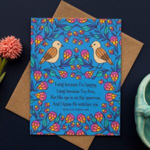 His Eye is on the Sparrow - Hymn Greetings Card